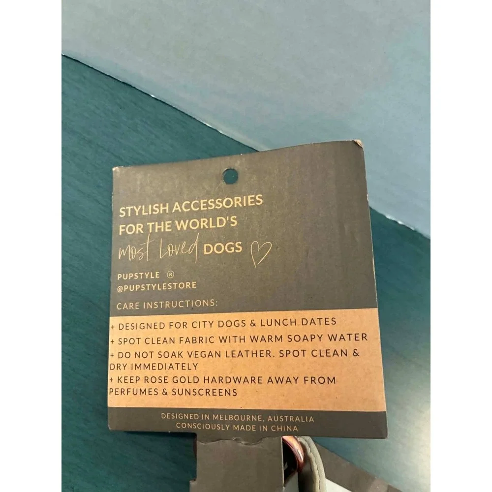 PupStyle City Leash Dogs OS Teal Palm Vibes NWT Vegan Leather Rose Gold Hardware